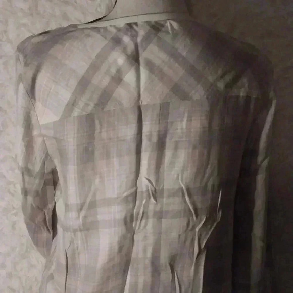 Cloth & Stone Pink Gray White Plaid Popover SOFT Size Small - Picture 6 of 9